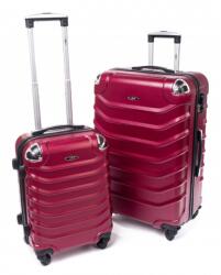 Rogal Sötétpiros 2 darabos keményfedeles bőröndszett „Premium - 3 méret (S730set2-burgundy-HU)