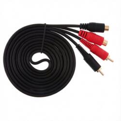 Compatibil Cablu Audio 2xRCA Tata-Mama, 10m Lungime - Tip Male-Female pentru Sistem HIFI, Amplificatoare, Semnal Audio HD (2XRTM10M)