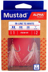 Mustad In-line Triple Grip, White Tinsel, 1 2pcs/bag (m4336001)