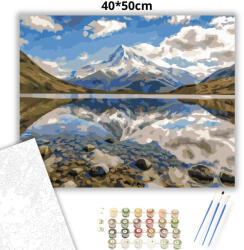  Aoraki / Mount Cook nemzeti park - számfestő készlet - 40×50 cm (Keretre feszítve)