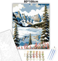  Fagyos Lake Louise tükre - számfestő készlet - 80×100 cm (Keret nélkül)