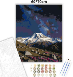  Nyugodt Aoraki éjszaka - számfestő készlet - 60×70 cm (Keretre feszítve)