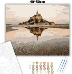  Mont Saint-Michel tükörképe - számfestő készlet
