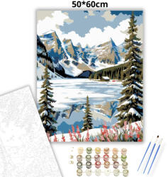  Fagyos Lake Louise tükre - számfestő készlet - 50×60 cm (Keret nélkül)