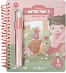 Little Dutch Carte magica de colorat cu apa - Rosa Fairy Garden - Little Dutch Carte de colorat