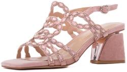 Alma En Pena Sandale dama din piele intoarsa, ALMA EN PENA V263005 SUEDE OLD PINK, roz prafuit