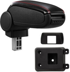  Cotieră pentru Nissan Tiida (05.2004-12.2013) negru piele ecologica cu cusatura rosie () (AVR-NSTD0520-N2R)