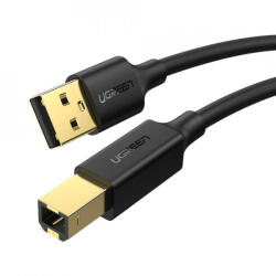 UGREEN US135 USB 2.0 AB cablu imprimanta, placat cu aur, 3m (negru) (cablu/Ugren/A-B/3m/n)