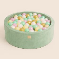 MeowBaby Piscina cu bile rotunda MeowBaby Velvet Sage Olive 90x30 cm cu 200 bile (VEO-PDWW00-342)