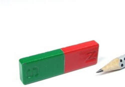 Magneo Smart Magnet AlNiCo bloc 60 x 15 x 6 mm roșu / verde pentru experimente