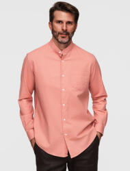 Ombre Clothing Мъжка ленена риза със стойче и джоб REGULAR FIT - праскова V1 K704 Ombre Clothing Ombre Clothing | Rozov | МЪЖЕ | S