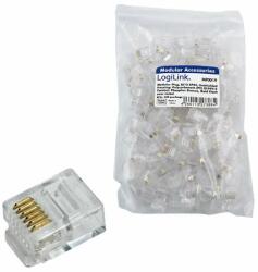LogiLink Set 100 conectori RJ12 6 pini 6P6C tata pe cablu LOGILINK MP0019-100 (MP0019-100)