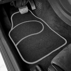  Set 4 Covorase auto din Mocheta, model Universal, culoare Negru cu margine Gri, dimensiuni fata 64 x 44cm | spate 44 x 29cm FAVLine Selection (GPT003)