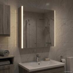 vidaXL Шкаф с огледало за баня Сив Сонома 63, 5 x 15, 5 x 70 см (889244)