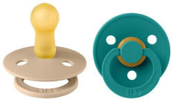 BIBS - Set 2 suzete Colour Latex, tetina rotunda, 6 luni +-Scuba/Taupe (120453)