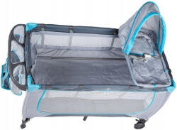 Ecotoys Patut pliabil accesorizat Ecotoys - Gri - Resigilat (husa transport rupta) (ed-626A_resigilat)