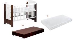 Klups Patut cu sertar KLUPs Little Giraffe Wenge + Saltea 12 Mykids Confort II