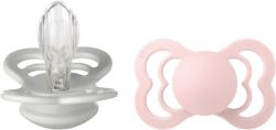 BIBS - Set 2 suzete Supreme Silicon, tetina simetrica, 6 luni +-Haze/Blossom (260352)
