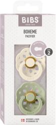 BIBS - Set 2 suzete Boheme Latex, tetina rotunda, 6 luni +-Ivory/Sage (240101)