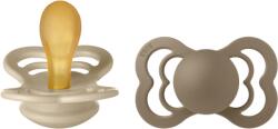 BIBS - Set 2 suzete Supreme Latex, tetina simetrica, 6 luni +-Vanilla/Dark Oak (270336)