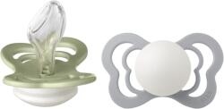 BIBS - Set 2 suzete Fosforencente Couture GLOW Silicon, tetina anatomica, 6 luni +-Sage/Cloud (1710318)