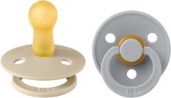 BIBS - Set 2 suzete Colour Latex, tetina rotunda, 6 luni +-Vanilla/Cloud (120414)