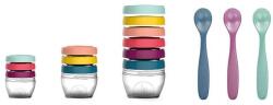 Babymoov -Multi set pentru diversificare: 3 seturi recipiente + un set linguri (A004310) Set pentru masa bebelusi