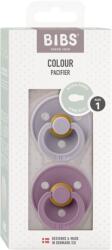 BIBS - Set 2 suzete Colour Latex, tetina simetrica, 0 luni +-Fossil Grey/Mauve (2121422)