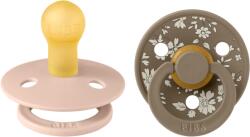 BIBS x LIBERTY - Set 2 suzete Colour Capel Latex, tetina rotunda, 0 luni+-Dark Oak/Blush (11010101)