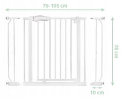 Nukido Poarta siguranta 75-105 cm Nukido 718000 - Alb (ed-EDI718000)