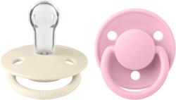 BIBS - Set 2 suzete De Lux Silicon, tetina rotunda, marime universala-Ivory/Baby Pink (150214)
