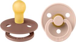 BIBS - Set 2 suzete Colour Latex, tetina rotunda, 0 luni +-Blush/Woodchuck (110215)