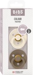 BIBS - Set 2 suzete Colour Latex, tetina rotunda, 6 luni +-Ivory/Dark Oak (120358)