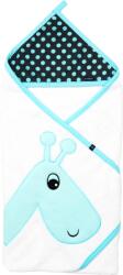Womar Zaffiro Prosop de baie cu broderie Girafa 100x100 Womar Zaffiro AN-ZG-100 (cv-AN-ZG-100_Alb/Turcoaz/Gri Inchis)