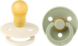 BIBS - Set 2 suzete Colour Latex, tetina rotunda, 18 luni +-Ivory/Sage (130241)