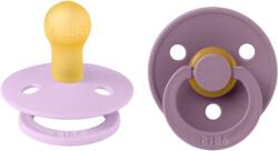 BIBS - Set 2 suzete Colour Latex, tetina rotunda, 0 luni +-Mauve/Violet Sky (110430)