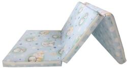 MyKids Saltea Pliabila Spuma Poliuretanica 120x60x5 cm - Baby Teddy Blue Saltea bebelusi