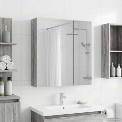 vidaXL Шкаф с огледало за баня Сив Сонома 60 x 14, 5 x 70 см (889060)