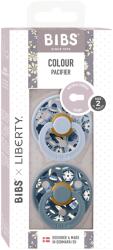 BIBS x LIBERTY - Set 2 suzete Colour Bobo Latex, tetina rotunda, 6 luni+-Dusty Blue/Petrol (12020102)