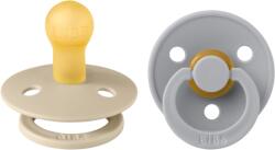 BIBS - Set 2 suzete Colour Latex, tetina rotunda, 0 luni +-Vanilla/Cloud (110414)