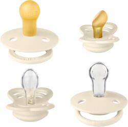 BIBS - Set 4 suzete Try-it collection 0 luni +-Ivory (91340)