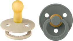 BIBS - Set 2 suzete Colour Latex, tetina rotunda, 6 luni +-Vanilla/Pine (120431)