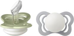 BIBS - Set 2 suzete Fosforencente Couture Glow Silicon, tetina anatomica, 0 luni +-Sage/Cloud (1700318)