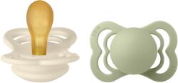 BIBS - Set 2 suzete Supreme Latex, tetina simetrica, 0 luni +-Ivory/Sage (170346)