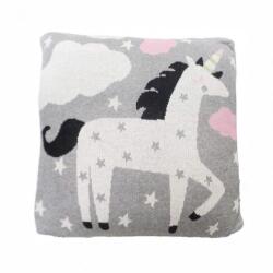 Bizzi Growin Perna Decor Bumbac Unicorn Gri/Roz (BG045) - bebes