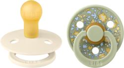 BIBS x LIBERTY - Set 2 suzete Colour Eloise Latex, tetina rotunda, 0 luni+-Ivory/Sage (11011103)