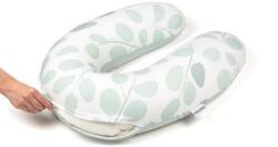Doomoo - Perna mare pentru gravide si bebelusi 3 in 1, bumbac organic Buddy Leaves Aqua Green (B31)
