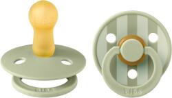 BIBS - Set 2 suzete Colour Studio Collection Stripe Latex, tetina rotunda, 6 luni+-Sage (12015102)