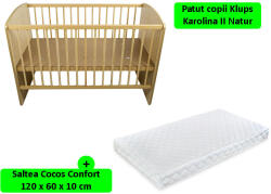 Klups Patut KLUPS Karolina II Natur + Saltea 10 MyKids Confort II - bebes