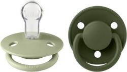 BIBS - Set 2 suzete De Lux Silicon, tetina rotunda, marime universala-Sage/Hunter Green (150222)